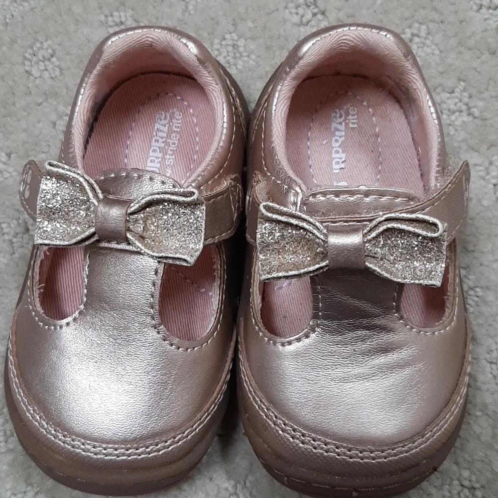 Gold Toddler Shoes with Bow
